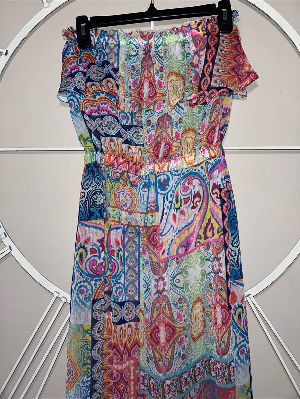 Into The Blue Ruffled Multicolor Strapless Swim Coverup Madi - Picture 2 of 9